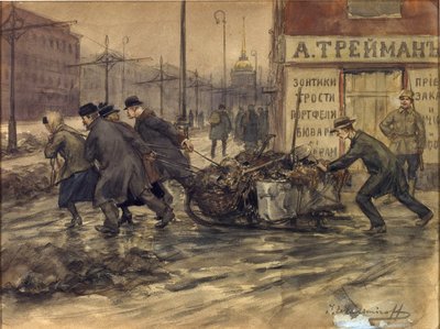 Rikkaat kauppiaat ja venäläiset aateliset ryhtyivät vetämään roskat pihoilta tekijältä Ivan Alexeyevich Vladimirov
