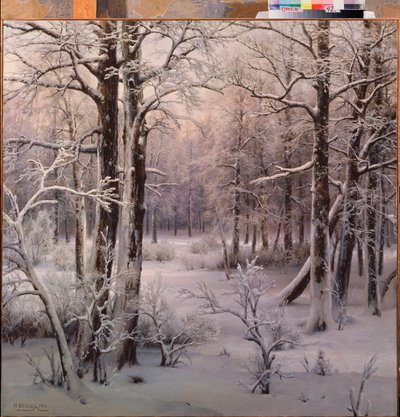 Frost (Hoarfrost) - maalaus Ivan Avgustovich Velz (1866-1926), öljy kankaalle tekijältä Ivan Avgustovich Velz