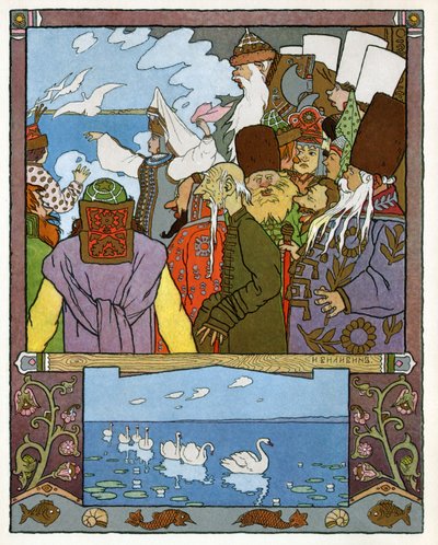 Prinsessa ja sammakko, n.1899 (litografia) tekijältä Ivan Yakovlevich Bilibin
