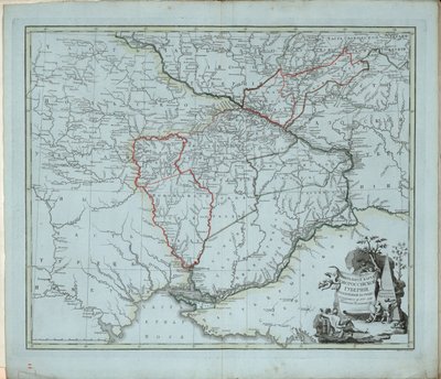 Novorossiyskin kuvernöörin yleinen kartta, 1779. tekijältä Ivan Ivanovich Islenyev