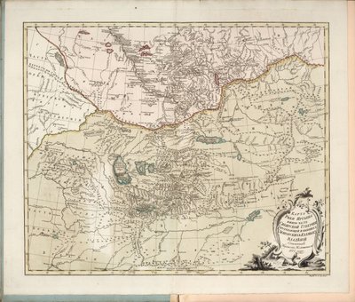 Kartta Irtysh-joesta, Siperian kuvernöörikunnan eteläosasta, 1777. tekijältä Ivan Ivanovich Islenyev