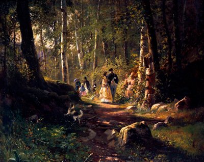 Kävely metsässä, 1869 tekijältä Ivan Ivanovich Shishkin