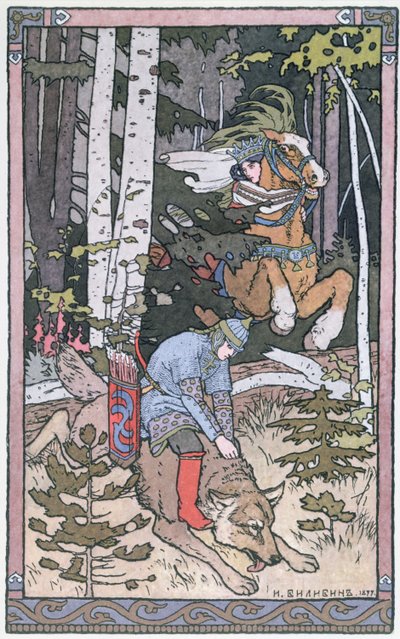 Kohtaus venäläisestä sadusta, 1899 tekijältä Ivan Yakovlevich Bilibin