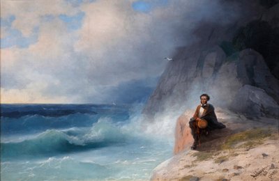 Aleksanteri Pushkin Mustallamerellä, 1868. tekijältä Ivan Konstantinovich Aivazovsky