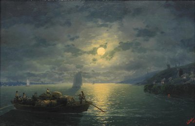 Dnepr-joen ylitys kuutamoisena yönä 1897 tekijältä Ivan Konstantinovich Aivazovsky