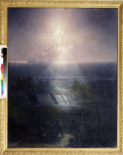 84-tykkinen Lefort-alus, joka upposi vuonna 1856 Krimin sodan aikana (1853-1856). ((84 tykkilaivan Lefortin uppoaminen 1856). Ivan Konstantinovich Aivazovskin (1817-1900) maalaus. Öljy kankaalle tekijältä Ivan Konstantinovich Aivazovsky