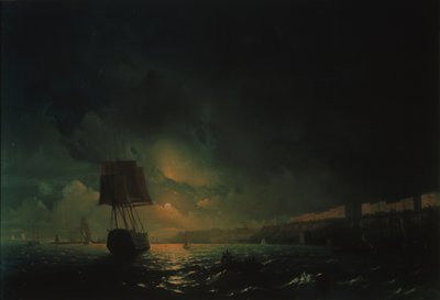 Näkymä Odessan yli kuutamoyönä, 1896 tekijältä Ivan Konstantinovich Aivazovsky