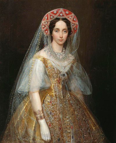 Suurherttuatar Maria Aleksandrovnan muotokuva 1824-1880, tuleva Venäjän keisarinna, 1840-luku. tekijältä Ivan Kosmich Makarov