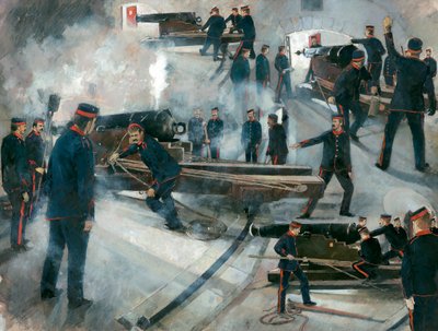 Asemiehistö, Dartmouth Point Battery -kasematit, Dartmouthin linna, 1800-luvun loppu, 1990-luku. tekijältä Ivan Lapper