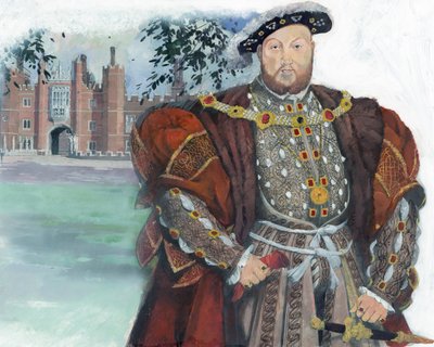 Englannin kuningas Henrik VIII, joka perustuu Hans Holbein nuoremman Henrikin muotokuvaan, Yhdistynyt kuningaskunta. tekijältä Ivan Lapper