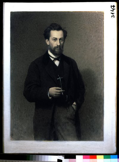 Taiteilija Mikhail Konstantinovich Klodt paroni von Jurgensburgin muotokuva (Michail Clodt, Michael Konstantinow Clodt) (1832-1902) (Taiteilija M.K.Clodtin muotokuva). Ivan Nikolajevitš Kramskoin (1837-1887) maalaus öljy kankaalle tekijältä Ivan Nikolaevich Kramskoy