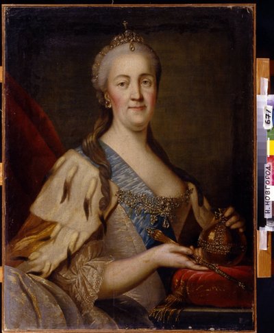 Keisarinna Katariina II:n (1729-1796) muotokuva. Ivan Semjonovitš Sablukovin (1735-1777) maalaus, öljy kankaalle, noin 1770. 1700-luvun venäläistä taidetta. Valtion taidemuseo, Nižni Novgorod (Venäjä). tekijältä Ivan Semyonovich Sablukov