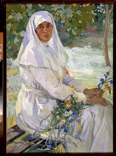 Punainen Risti (Punainen Risti) Sairaanhoitajan muotokuva tekijältä Ivan Silych Goriuschkin Sorokopudov