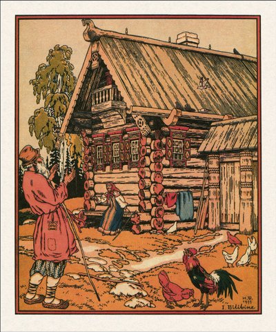 Kuvitus Tarinaan kalastajasta ja kalasta, 1933 tekijältä Ivan Yakovlevich Bilibin