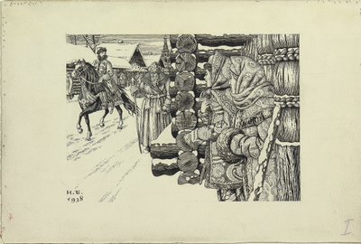 Moskovan katu 1500-luvulla, 1938 tekijältä Ivan Yakovlevich Bilibin