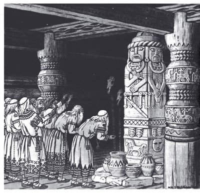 Svetovidin jumalan palvonta, 1934 tekijältä Ivan Yakovlevich Bilibin