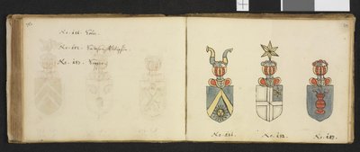 Illustrasjon hentet fra et privatarkiv i Nasjonalbiblioteket med tittelen Insignia quædam virorum illustrium in Norvegia quodam habitantium av Iver Nielssøn Hirtzholm tekijältä Iver Hirtzholm