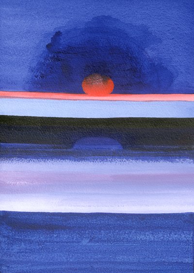 Merimaisema, Auringonlasku, Helsinki, 1991 (akryyli kankaalle) tekijältä Izabella Godlewska de Aranda