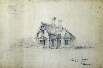 Station House, n. 1850 (kynä paperille) tekijältä J.A. Davies