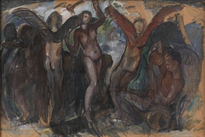 Figuuri Sävellys Bacchantin kanssa tekijältä J.A. Jerichau