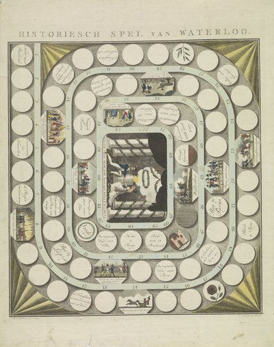 Game of Waterloo, 1815 Historiallinen Waterloon peli (otsikko esineessä) tekijältä J.B.D. Wibmer
