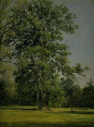 Tammi. Näkymä puutarhaan Wörlitzin lähellä Dessaua tekijältä Johan Christian Dahl