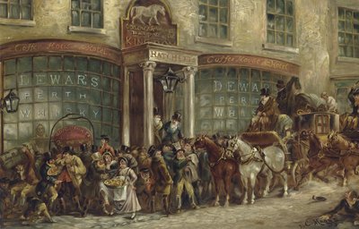 White Horse Cellar Hatchetts, Piccadilly, Lontoo (chromolitho) tekijältä J.C. Maggs