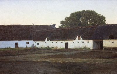 Maatila Vendsysselissä. Auringonlasku tekijältä J.C. Schlichtkrull