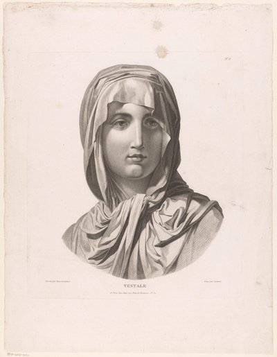 Vestal-neitsyen pää Vestale (otsikko esineessä) tekijältä J.F. Cazenave