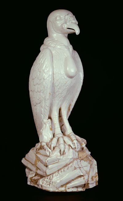 Yksi suuresta valkoisesta Meissen-korppikotkahahmosta, n. 1731 tekijältä J.G. Kirchner