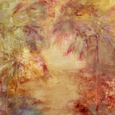 Auringonvalossa kylpevät trooppiset palmut tekijältä JMF FINE ART