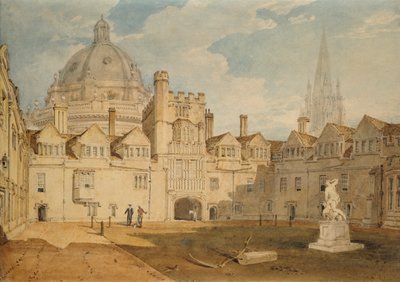 Näkymä Brazen Nose College Quadranglen sisältä, Oxford, 1803-1804 tekijältä Joseph Mallord William Turner