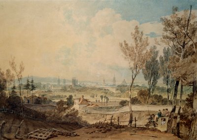 Näkymä Oxfordiin Headington Hillin eteläpuolelta, 1803-1804 tekijältä Joseph Mallord William Turner