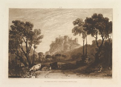 Linna Meadows Liber Studiorumin yläpuolella, osa II, levy 8, 1808. tekijältä Joseph Mallord William Turner
