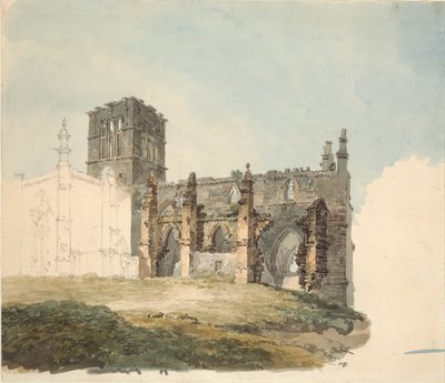 Ruined Abbey Haddingtonissa, vuodelta 1794 tekijältä Joseph Mallord William Turner