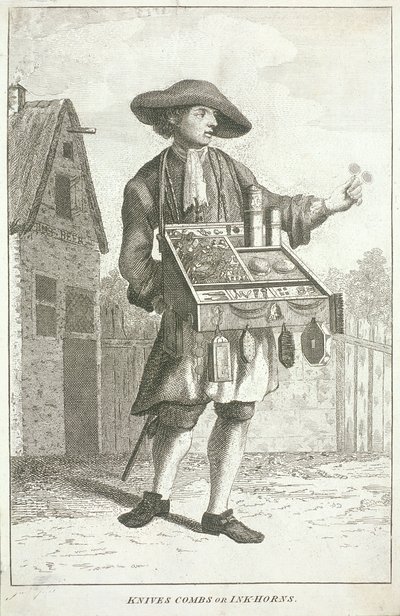 "Knives Combs or Ink-horns", Cries of London, c1750 tekijältä JM
