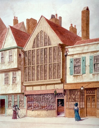 Näkymä Trinity Hallille, Aldersgate Street, Lontoon kaupunki, 1780. tekijältä JT Wilson