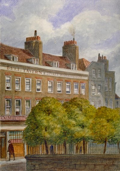 Näkymä Bell Tavernille, Church Row, Aldgate, Lontoon kaupunki, 1870. tekijältä JT Wilson