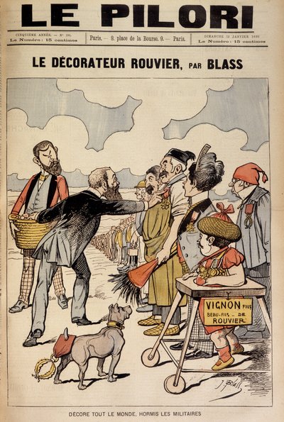 (sarjakuva 1800-luvun lopun talousskandaaleista) "" Le Decorateur Rouvier, Blass