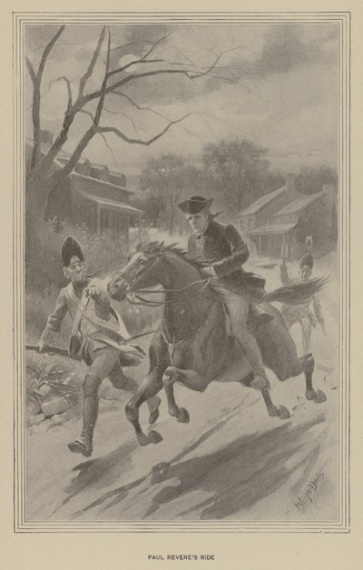 Paul Reveren kyyti (litho) tekijältä J. (after) Steeple Davis