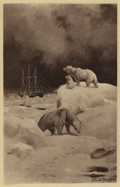 Peary arktisilla alueilla (litho) tekijältä J. (after) Steeple Davis
