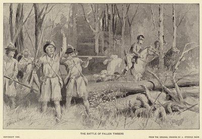 The Battle of Fallen Timbers (litho) tekijältä J. (after) Steeple Davis