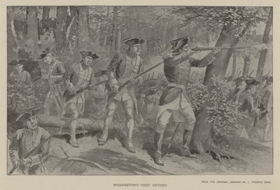 Washingtonin ensimmäinen voitto (litho) tekijältä J. (after) Steeple Davis