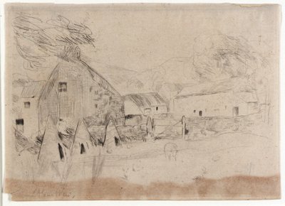 Maatilan pihapiiri - Mansaari tekijältä J. Alden Weir