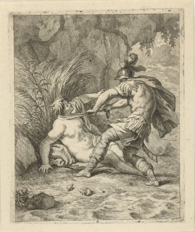 Peleus kostaa Thetiksen Scenes uit het leven van Achilles (sarjan nimi) The Life and Death of Achilles (sarjan nimi) tekijältä J. Alexander Janssens