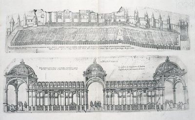 Näkymät Montargisista, Les Plus Belles Batiments de Francesta, julkaistu 1570-luvulla tekijältä J. Androuet Ducerceau