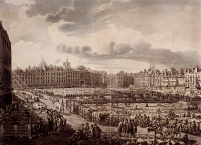 Smithfield Market, Lontoo, 1811 tekijältä J Bluck
