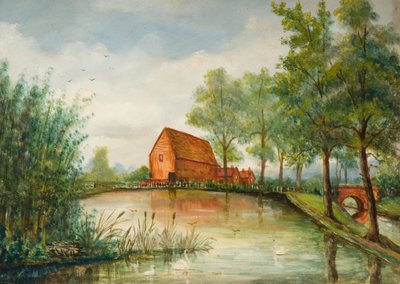 Old Pebble Mill Pool, Birmingham, 1800-luku. tekijältä J. Booth