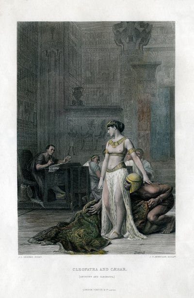 Kleopatra ja Caesar Antonius ja Kleopatra, 1800-luku tekijältä J. C. Armytage