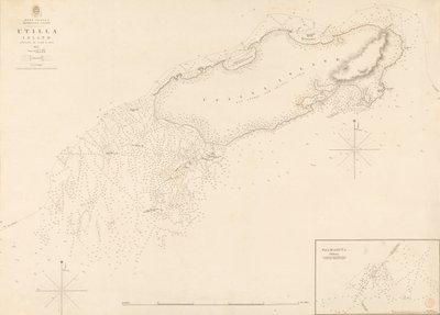 Länsi-Intian Mosquito-rannikko Utilla Island, jonka kartoitti komentaja R. Owen 1835. tekijältä J. & C. Walker
